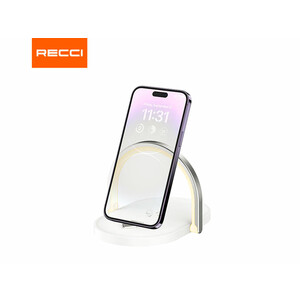شارژر بی سیم و چراغ خواب رسی Recci RLS-L15 Wireless Charging 3-In-1 charger 15W