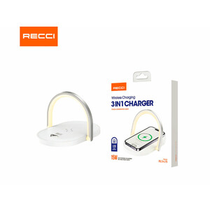 شارژر بی سیم و چراغ خواب رسی Recci RLS-L15 Wireless Charging 3-In-1 charger 15W