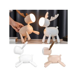 چراغ رومیزی سیلکونی فانتزی شارژی طرح گوزن L17 Cartoon deer small night light USB charging