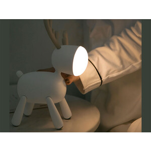 قیمت چراغ رومیزی سیلکونی  فانتزی طرح گوزن Cartoon deer small night light USB charging sleep with silicone LED elk light children