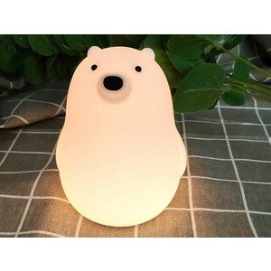 چراغ خواب رومیزی فانتزی قابل شارژ MUID white bear pat lamp silicone