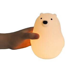 چراغ خواب رومیزی فانتزی قابل شارژ MUID white bear pat lamp silicone