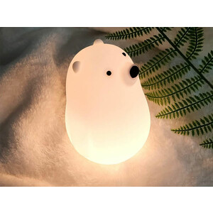 چراغ خواب رومیزی فانتزی قابل شارژ MUID white bear pat lamp silicone