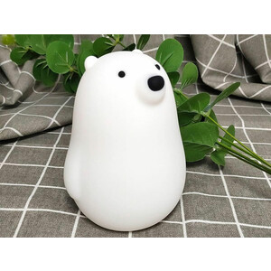 چراغ خواب رومیزی فانتزی قابل شارژ MUID white bear pat lamp silicone