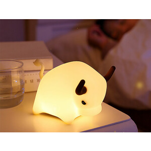 خرید چراغ خواب رومیزی فانتزی شارژی کودکانه new cow sleeping lamp led soft light at night