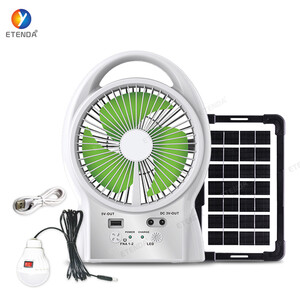 پنکه شارژی خورشیدی اتندا Etenda مدل GD-8026 با چراغ LED