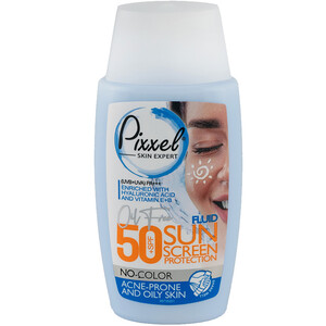 کرم ضد آفتاب بی رنگ پیکسل با 50+SPF مناسب پوست جوشدار و چرب