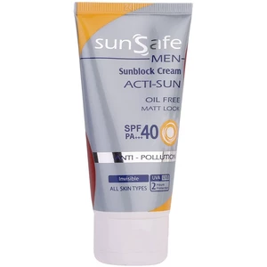 کرم ضد آفتاب مردانه سان سیف SunSafe مدل ACTI-SUN بی رنگ با SPF40