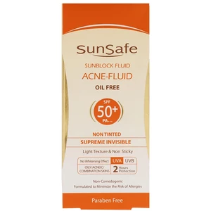 فروش فلوئید ضد آفتاب فاقد چربی سان‌سیف sunsafeمدل ACNE-FLUID SPF50 حجم 50 میلی‌لیتر
