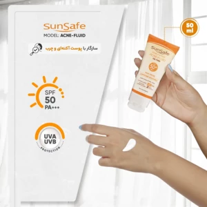 خرید فلوئید ضد آفتاب فاقد چربی سان‌سیف sunsafeمدل ACNE-FLUID SPF50 حجم 50 میلی‌لیتر