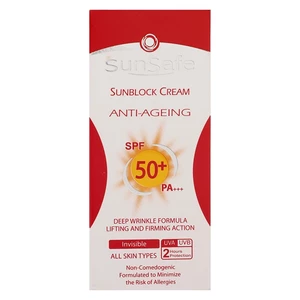 خرید کرم ضد آفتاب و ضدچروک بی‌رنگ سان‌سیف SPF50 مناسب انواع پوست حجم 50 میلی‌لیتر