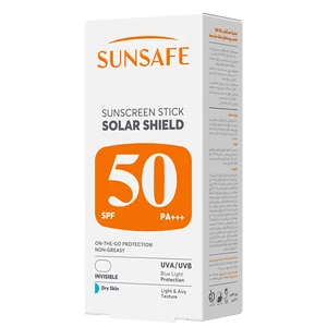 خرید ضد آفتاب صورت و بدن استیکی سان‌سیف مدل Solar Shield SPF50 مناسب پوست خشک وزن 20 گرم