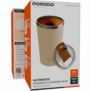 ماگ کرم همزن دار شارژی پرودو Porodo مدل PDSSMHQ168BL ظرفیت 400 میلی لیتر
