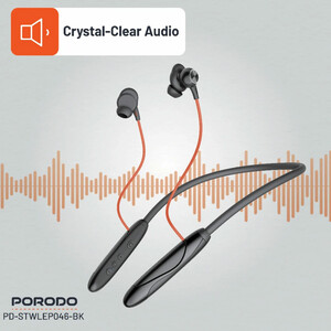هندزفری گردنی پورودو Porodo مدل PD-STWLEP046-BK با گوشی مغناطیسی