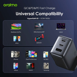 شارژر دیواری اورایمو Oraimo مدل OCW-7652E توان 65 وات