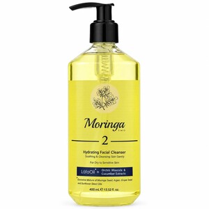 ژل شستشوی صورت آبرسان مورینگا امو مدل 02 مناسب پوست خشک و حساس 400ml