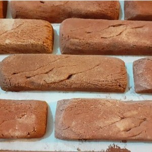 آجر نما رستیک رنگ قرمز-خاکی-رندم