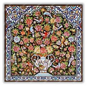 کاشی گل و مرغ طرح 1