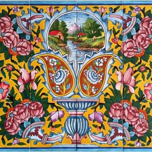 کاشی گل و مرغ طرح 5