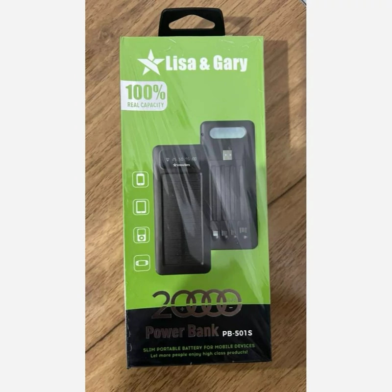 پاوربانک ۲۰۰۰۰ میلیآمپر ساعت لیزا اند گری مدل LISA & GARY PB-501S