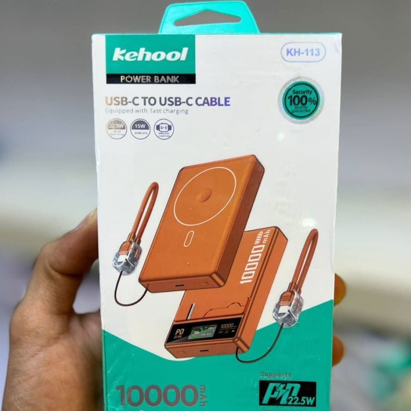 پاوربانک فست شارژ ۱۰۰۰۰ میلی‌آمپر ساعت کیهول مدل KEHOOL KH-113 با توان ۲۲.۵ وات