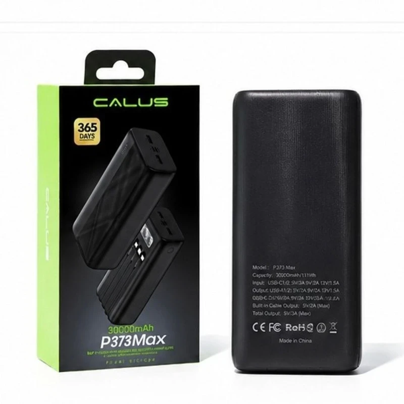 پاوربانک ظرفیت بالا ۳۰۰۰۰ میلی‌آمپر ساعت کالوس مدل CALUS P373max