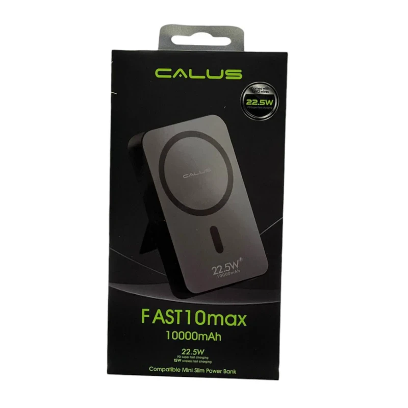 پاوربانک فست شارژ ۱۰۰۰۰ میلی‌آمپر ساعت کالوس مدل CALUS FAST10max با توان ۲۲.۵ وات