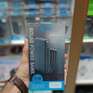 پاوربانک فست شارژ ۲۰۰۰۰ میلی‌آمپر ساعت وی‌لاو مدل VLOVE V25 با توان ۲۲.۵ وات