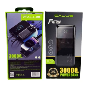 پاوربانک فست شارژ ۳۰۰۰۰ میلی‌آمپر ساعت کالوس مدل CALUS FAST 308N با توان ۲۲.۵ وات