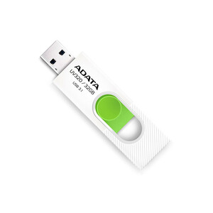 فلش‌مموری کشویی ای دیتا مدل UV320 ظرفیت 64 گیگابایت با رابط USB 3.2 Gen1 سرعت انتقال تا 10 گیگابیت بر ثانیه و سازگار با ویندوز، مک، لینوکس، گوشی و تلویزیون