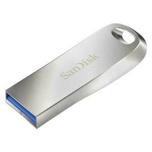 فلش مموری سن دیسک مدل Ultra Luxe ظرفیت 128 گیگابایت با بدنه فلزی، رابط USB 3.1 Type-A، سرعت خواندن 150 مگابایت بر ثانیه و نرم‌افزار کدگذاری SanDisk Secure Access