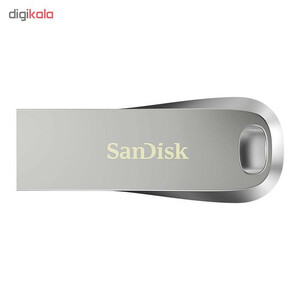 فلش مموری سن دیسک مدل Ultra Luxe ظرفیت 128 گیگابایت با بدنه فلزی، رابط USB 3.1 Type-A، سرعت خواندن 150 مگابایت بر ثانیه و نرم‌افزار کدگذاری SanDisk Secure Access