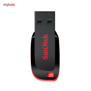 فلش مموری سن دیسک مدل Cruzer Blade CZ50 ظرفیت 128 گیگابایت با رابط USB 2.0، بدنه مات مقاوم در برابر لک و اثر انگشت، سرعت انتقال 30 مگابایت بر ثانیه، قابلیت رمزگذاری اطلاعات و طراحی بدون درپوش با شیار اتصال بند