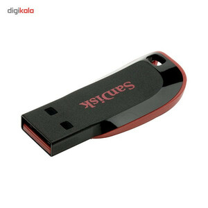 فلش مموری سن دیسک مدل Cruzer Blade CZ50 ظرفیت 128 گیگابایت با رابط USB 2.0، بدنه مات مقاوم در برابر لک و اثر انگشت، سرعت انتقال 30 مگابایت بر ثانیه، قابلیت رمزگذاری اطلاعات و طراحی بدون درپوش با شیار اتصال بند
