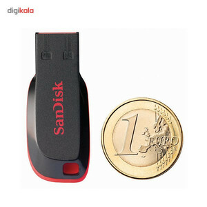فلش مموری سن دیسک مدل Cruzer Blade CZ50 ظرفیت 128 گیگابایت با رابط USB 2.0، بدنه مات مقاوم در برابر لک و اثر انگشت، سرعت انتقال 30 مگابایت بر ثانیه، قابلیت رمزگذاری اطلاعات و طراحی بدون درپوش با شیار اتصال بند