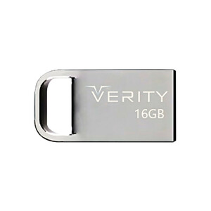 فلش مموری وریتی مدل V813 ظرفیت 16 گیگابایت، رابط USB 2.0 Type-A، بدنه فلزی، طراحی بندانگشتی، سازگار با موبایل، تبلت، کامپیوتر و تلویزیون، سرعت انتقال 20 مگابایت بر ثانیه