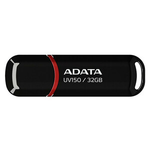 فلش مموری ای دیتا مدل UV150 ظرفیت 32 گیگابایت با رابط USB 3.2 Gen1، سرعت خواندن 90 مگابایت بر ثانیه، سرعت نوشتن 40 مگابایت بر ثانیه، طراحی درپوش‌دار و سازگار با ویندوز، مک و لینوکس