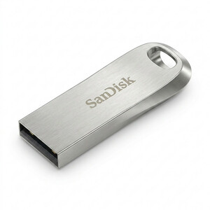 فلش مموری سن دیسک Ultra Luxe ظرفیت 64 گیگابایت با رابط USB 3.1 سرعت خواندن تا 150 مگابایت بر ثانیه، بدنه فلزی مقاوم، پشتیبانی از نرم‌افزار رمزگذاری اطلاعات