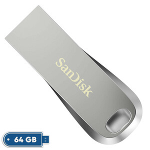 فلش مموری سن دیسک Ultra Luxe ظرفیت 64 گیگابایت با رابط USB 3.1 سرعت خواندن تا 150 مگابایت بر ثانیه، بدنه فلزی مقاوم، پشتیبانی از نرم‌افزار رمزگذاری اطلاعات