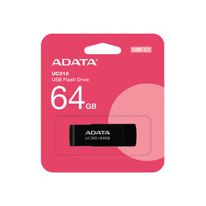 فلش مموری ای دیتا مدل UC310 ظرفیت 64 گیگابایت با رابط USB 3.2 Gen1، طراحی چرخشی، سازگار با ویندوز، مک، لینوکس، بدون نیاز به نصب درایور و مناسب استفاده در کامپیوتر، لپ‌تاپ، گوشی و تلویزیون