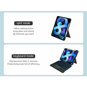 قیمت کاور کیبورددار مگنتی آیپد 10 اینچ کوتتسی Coteetci Magnetice Sphit Keyboard Lither Case Ipad 10 64011