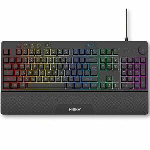 کیبورد گیمینگ هیسکا HISKA مدل HX-KEG405 باسیم RGB