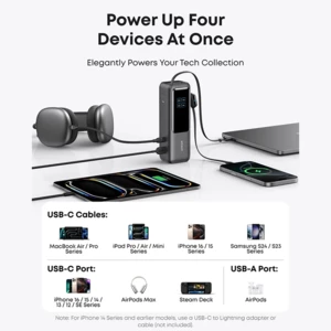 پاور بانک 25000 انکر Anker مدل A1695 توان 100 وات با کابل USB-C