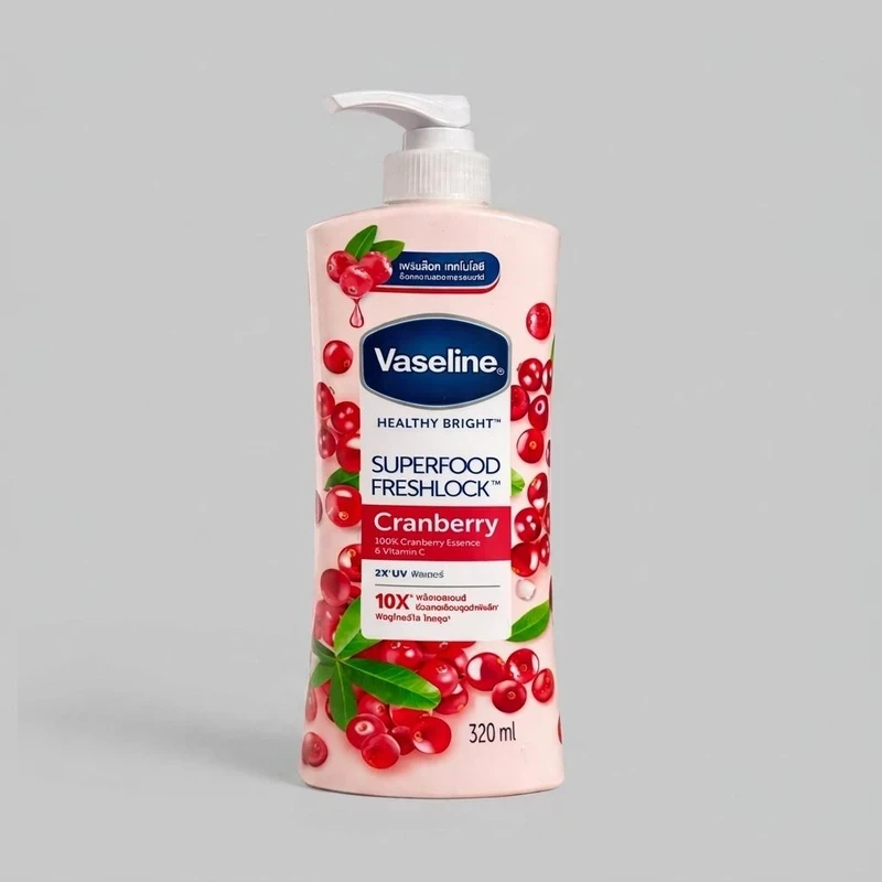 لوسیون بدن وازلین مدل Cranberry حجم ۳۲۰ میلی‌لیتر مناسب انواع پوست