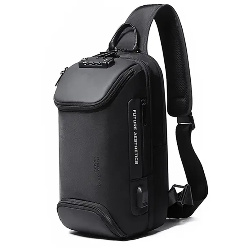 کوله تک بند ضد سرقت یو اس بی دار بنج BANGE BG-7082 Anti-theft TSA Lock Bag Waterproof Chest Pack