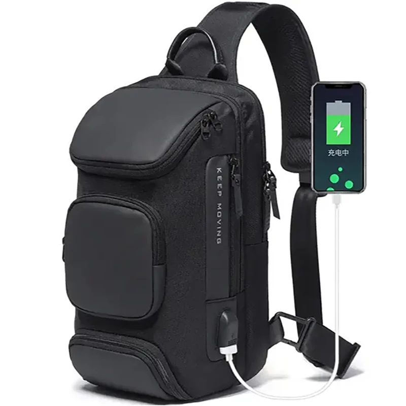 کوله پشتی تک بند یو اس بی دار 8 لیتری بنج BANGE BG-7086  Men Chest Bag Single Shoulder Bag