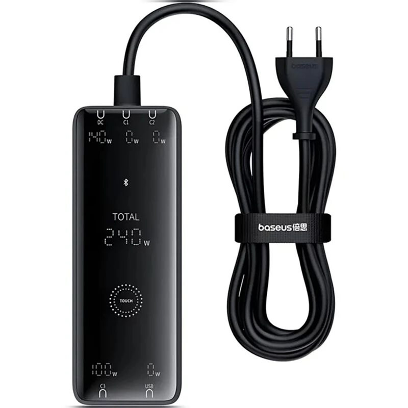 شارژر رومیزی فست تایپ سی، یو اس بی و دی سی 240 وات بیسوس CCGAN240CE