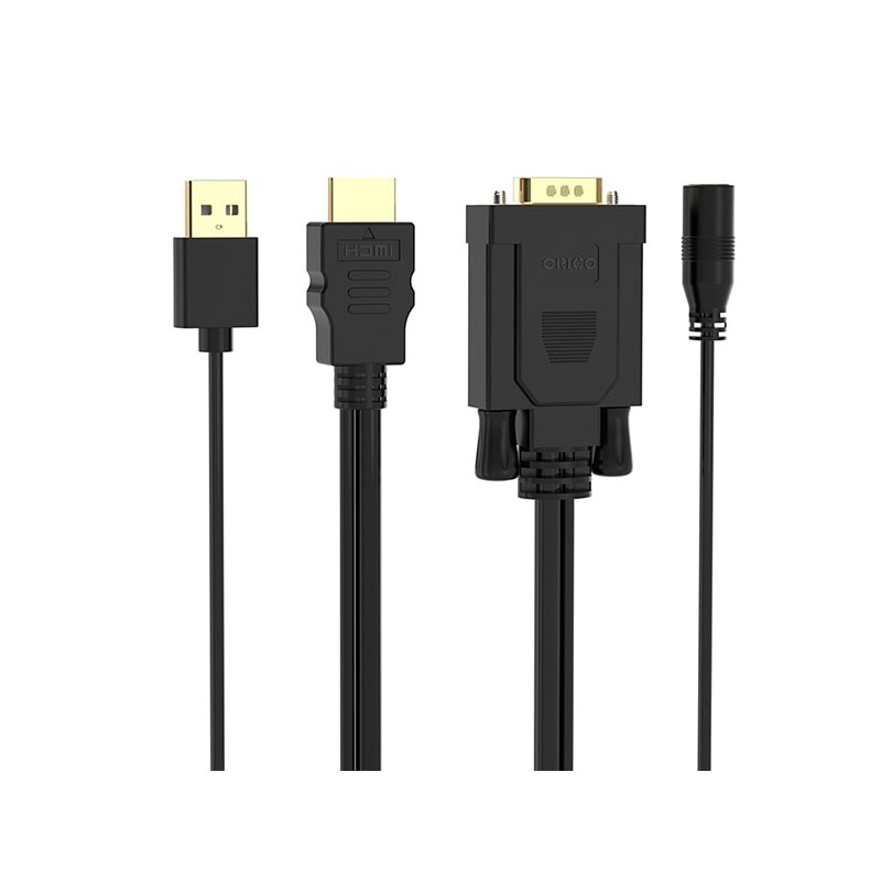 مبدل اچ دی ام آی به وی جی ای و صدا و میکرو یو اس بی اوریکو  ORICO VGA/HDMI Adapter Cable XD-HTVA 5m