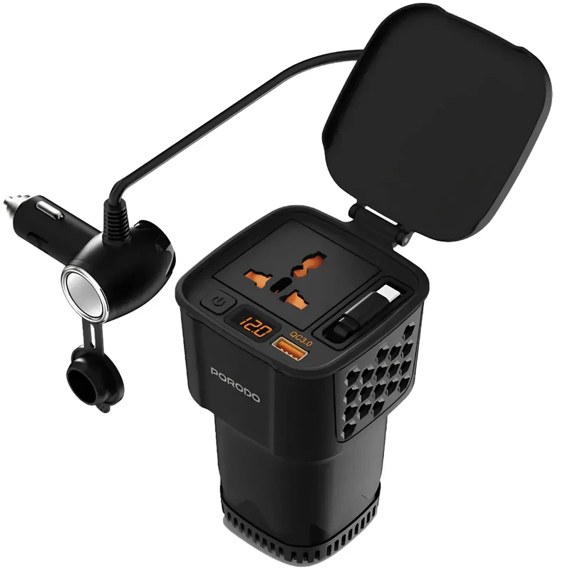 مبدل برق خودرو پرودو Porodo مدل PDCI103BK توان 200W