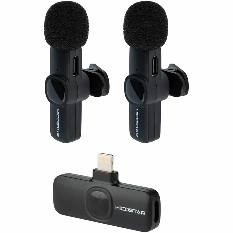 میکروفون یقه ای بی سیم لایتنینگ هایکواستار مدل HS-MC522i دو فرستنده